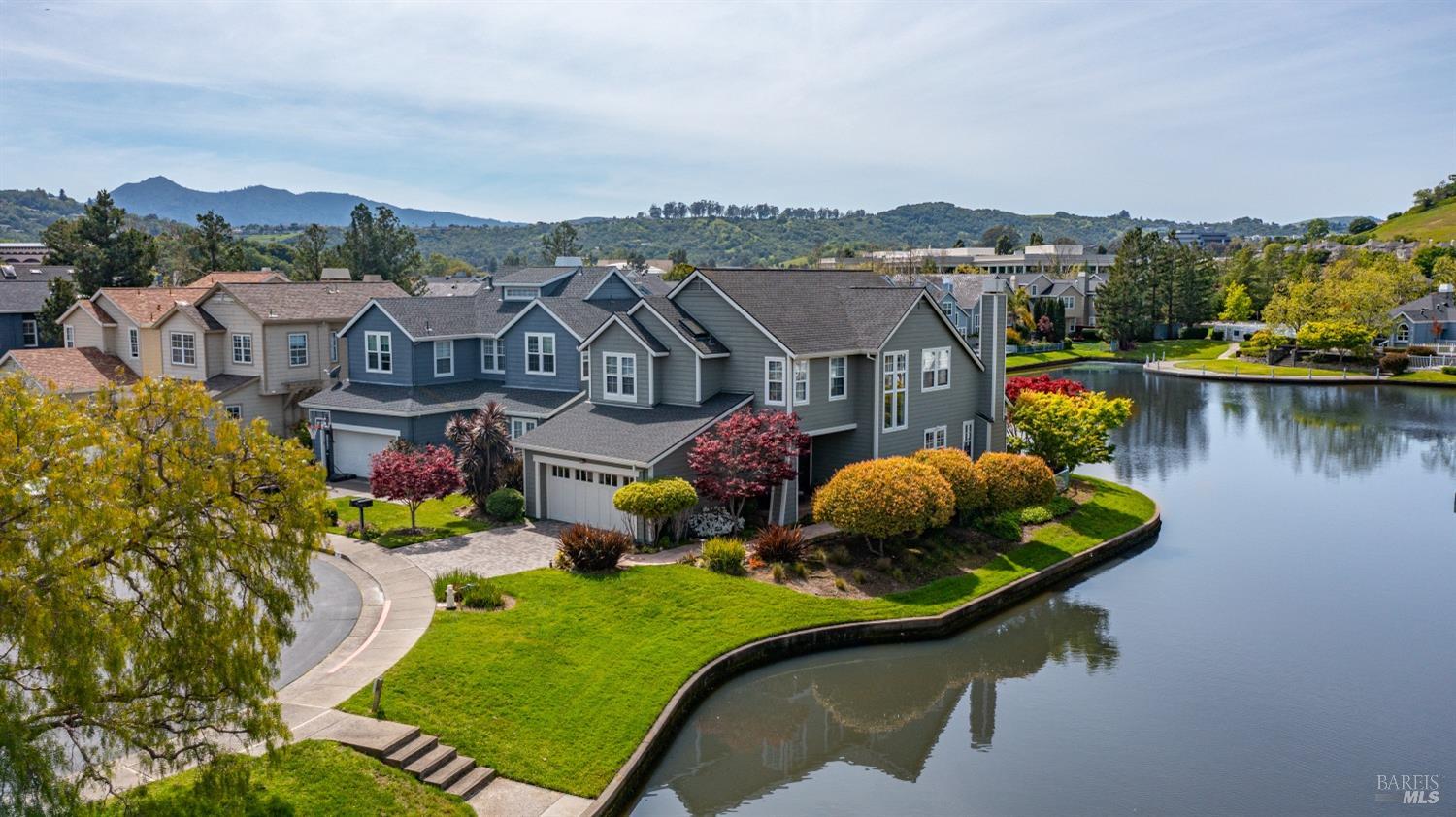 22 Edgewater Court San Rafael, CA 94903 - Photo 1 of 1 aerial view of a house with outdoor space and lake view