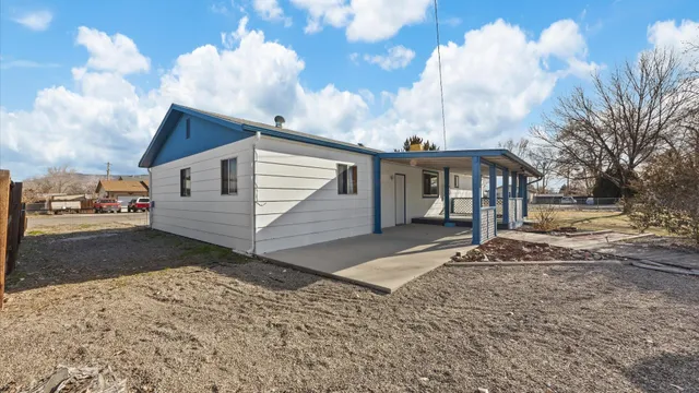 a view of a house with a patio