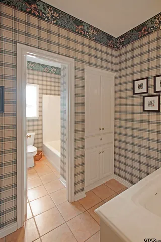 a bathroom with a shower