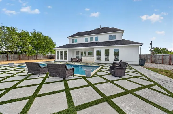 a house view with a seating space