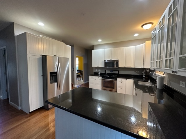 1903 Ridgemoor Drive Plainfield, IL 60586 - Photo 11 of 19 a kitchen with stainless steel appliances granite countertop a refrigerator a stove and a sink with wooden floor