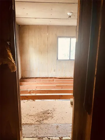 a view of a closet from a window