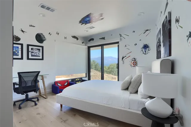 a view of a city with mountain