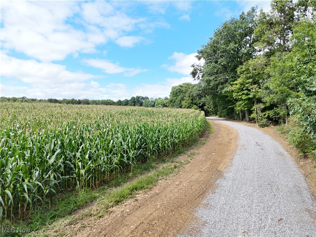 Fletcher Road Middlefield, OH 44062 - Photo 5 of 48 View of dirt / gravel road featuring agricultural area and a view of rural / pastoral area