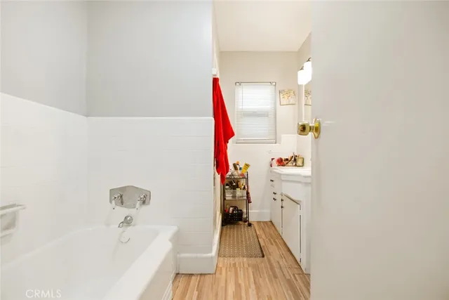 a bathroom with a sink and a bathtub