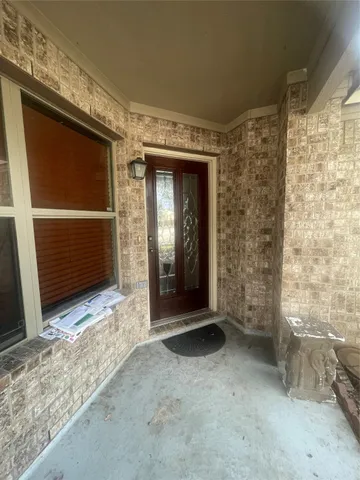 a view of wooden door