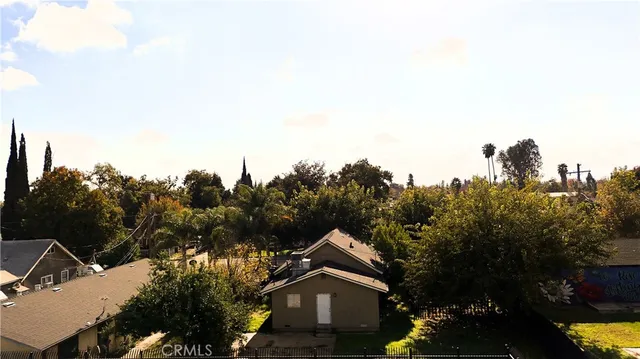 a tree in front of a white house