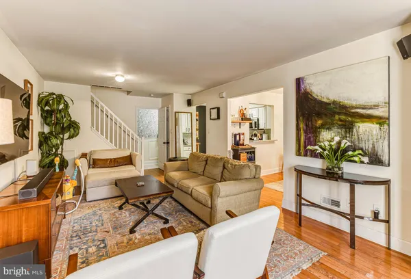 a living room with furniture