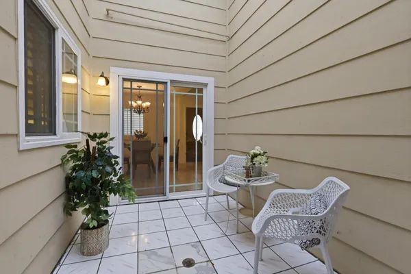 a outdoor living space with furniture