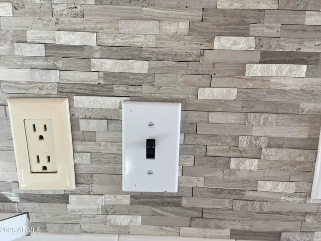 a view of a door with wooden wall