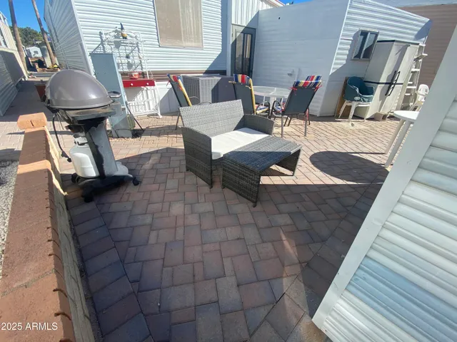 a view of outdoor space with seating