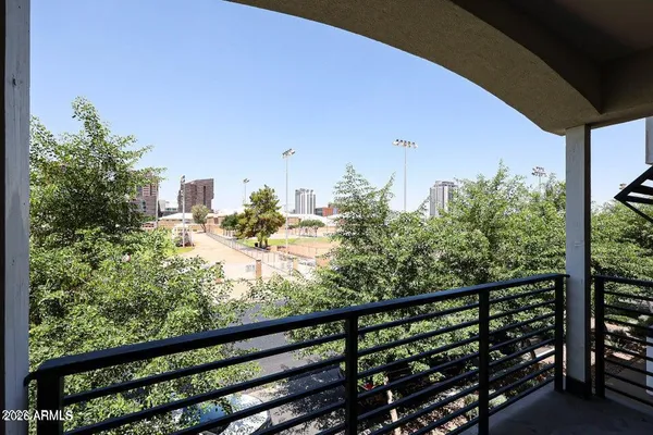 a view of a balcony