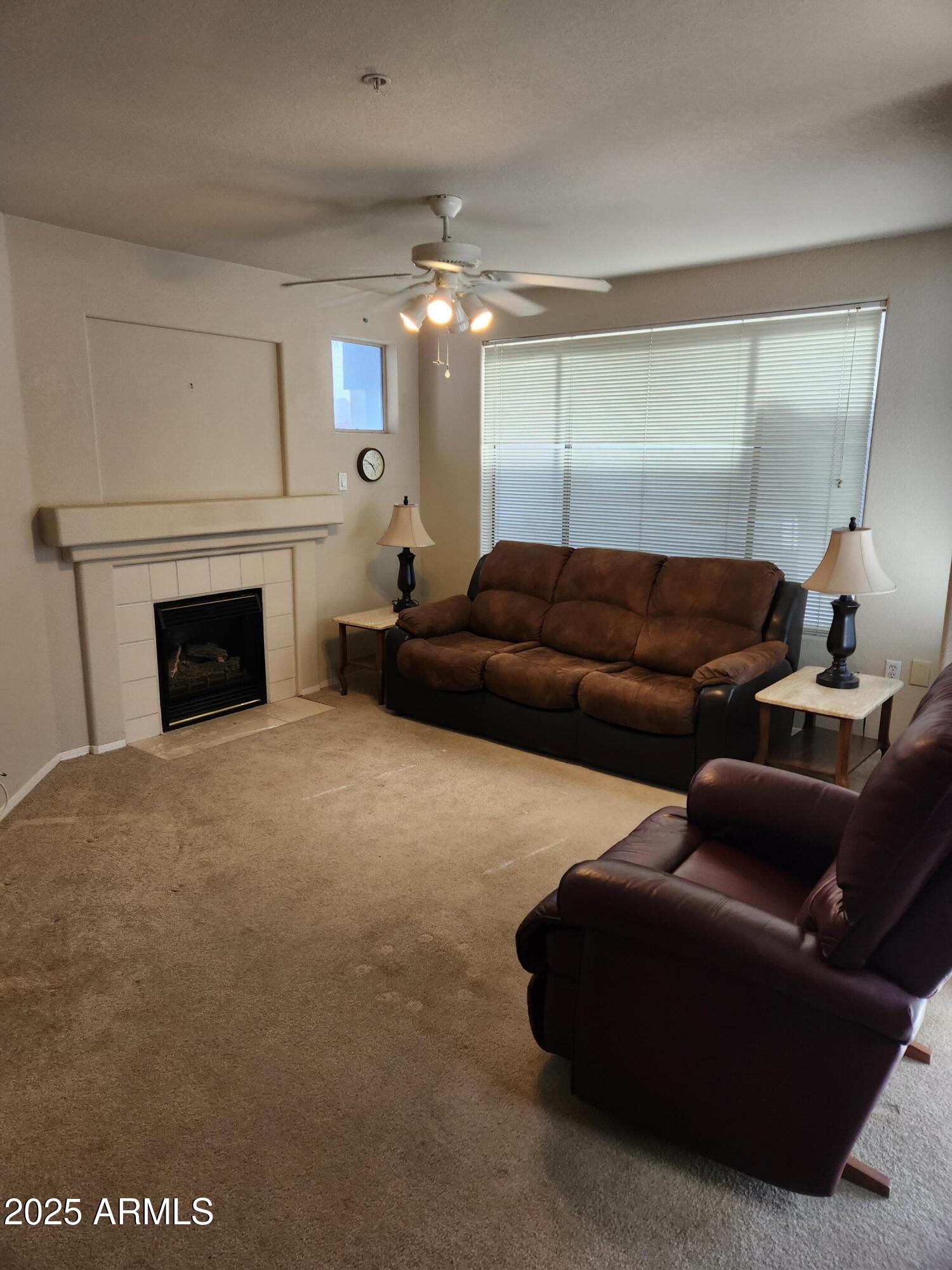 3848 North 3rd Avenue, Unit 1044 Phoenix, AZ 85013 - Photo 4 of 22 a living room with furniture and a fireplace