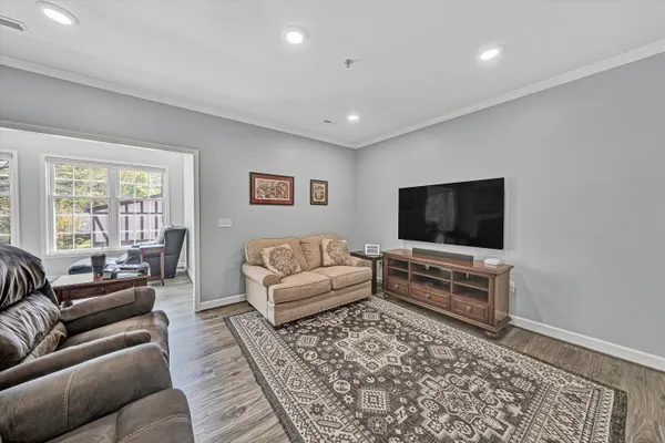 a living room with furniture and a couch
