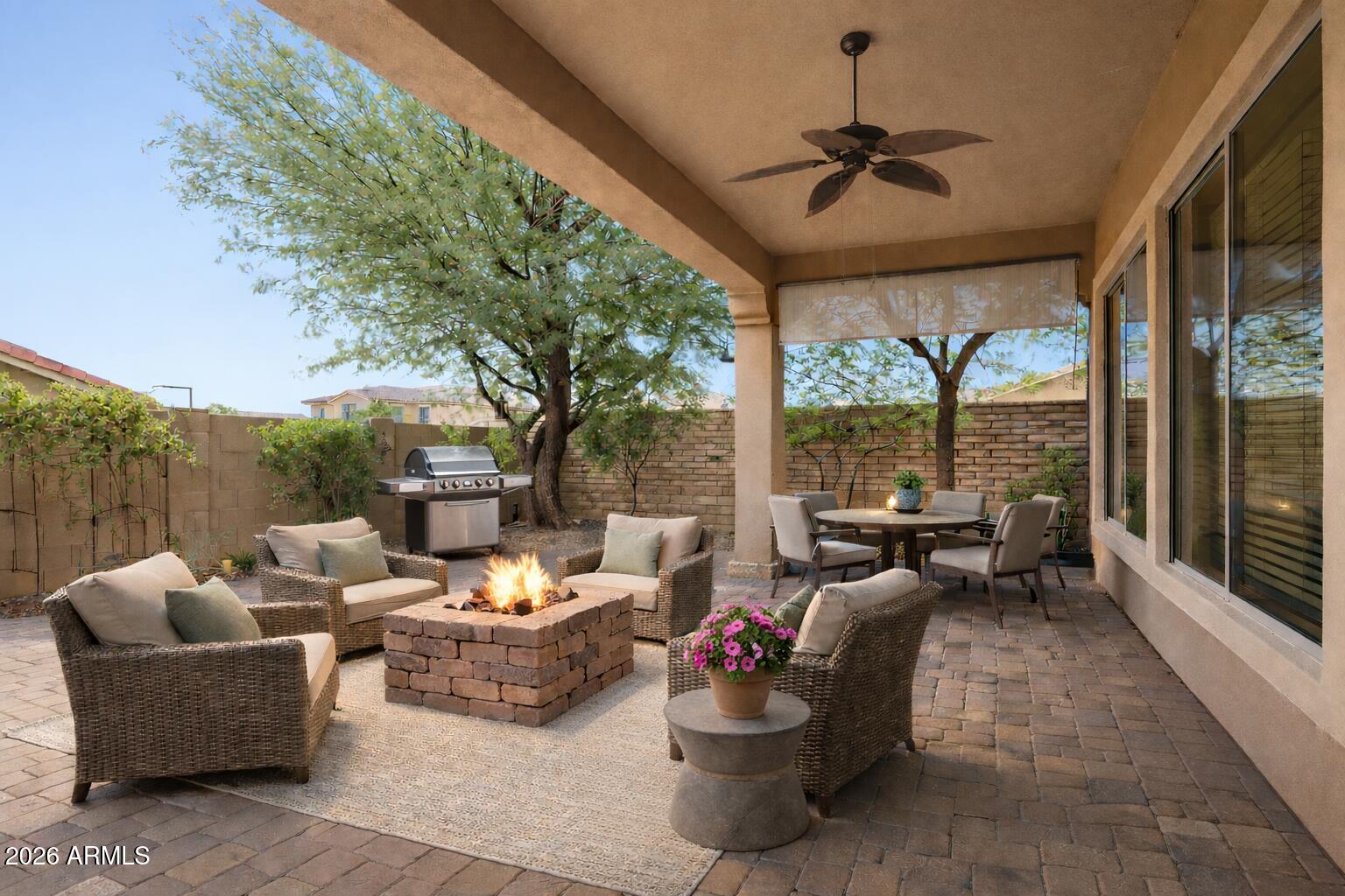12319 West Eagle Ridge Lane Peoria, AZ 85383 - Photo 20 of 45 Serene Back patio with Gas firepit