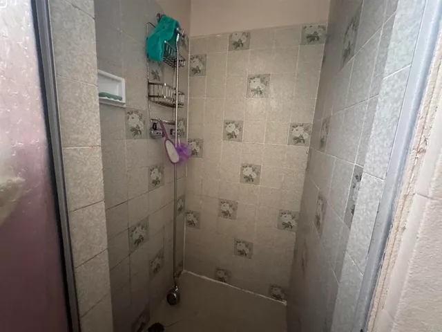 a bathroom with a shower