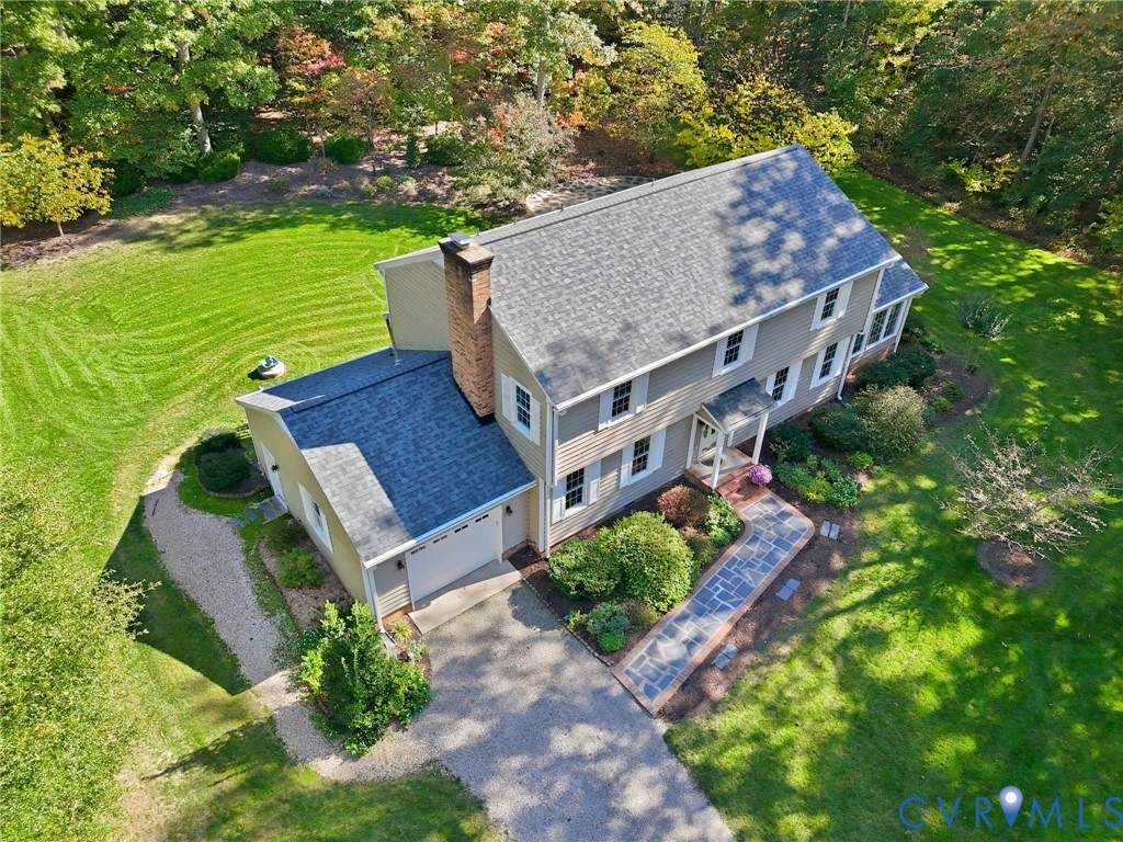 1530 Greenberry Road Powhatan, VA 23139 - Photo 43 of 49 an aerial view of a house with a garden