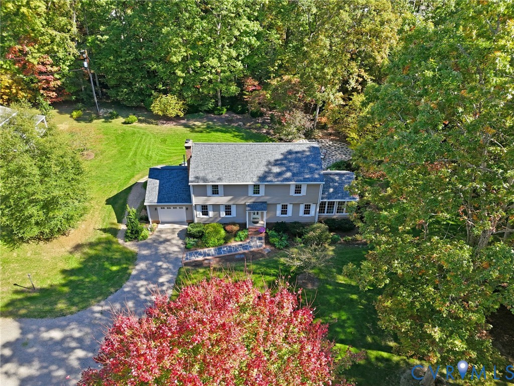1530 Greenberry Road Powhatan, VA 23139 - Photo 5 of 49 aerial view of a house with big yard and large trees