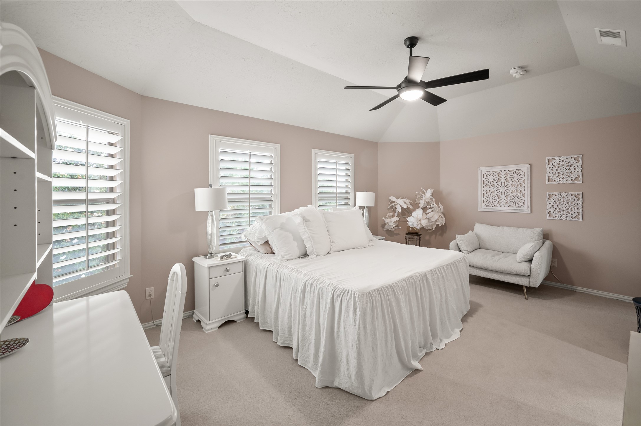 2127 Thicket Ridge Lane Houston, TX 77077 - Photo 30 of 48 Large enough for a desk, king-sized bed, couch and still plenty of room. This bedroom overlooks the pool area and backyard.