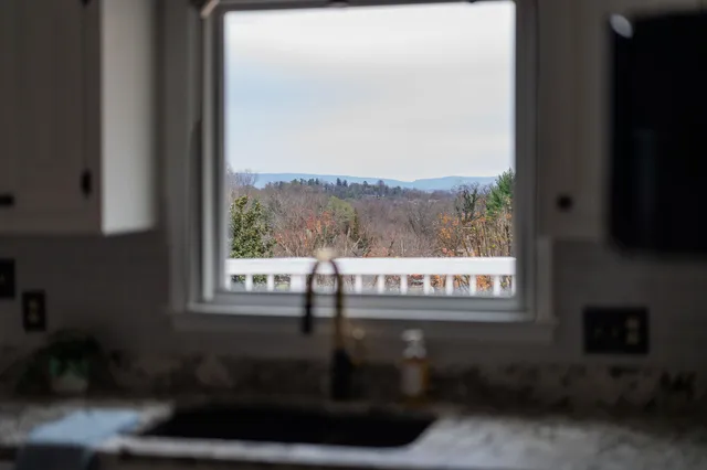 a view of a street from a window