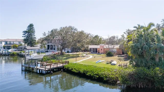a view of a lake with houses