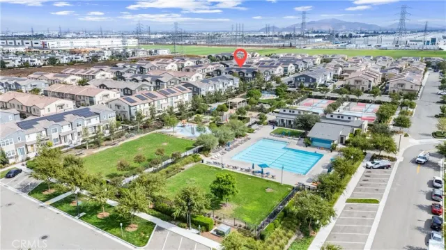 an aerial view of multiple house