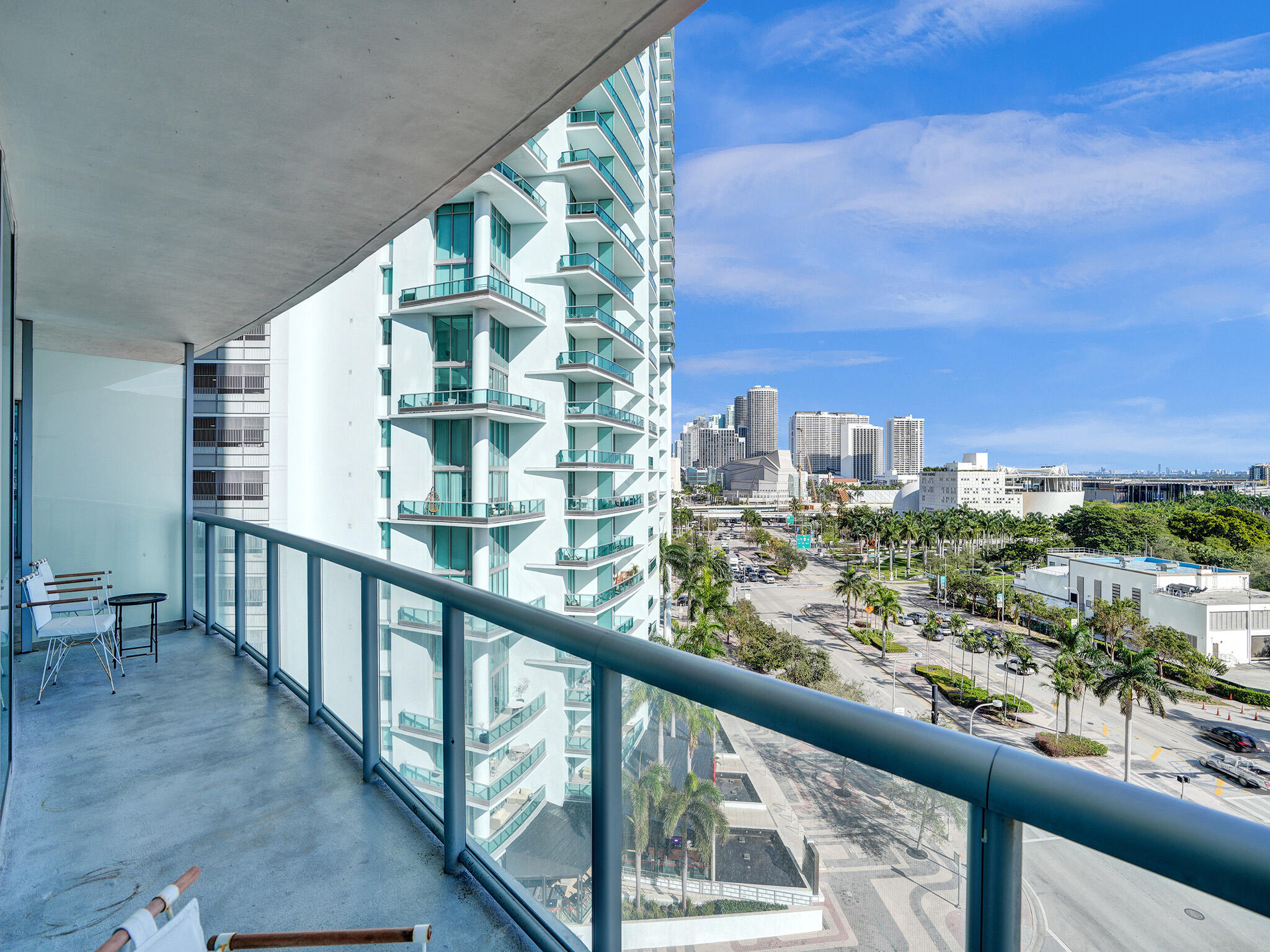 888 Biscayne Boulevard, Unit 811 Miami, FL 33132 - Photo 22 of 48 a view of a city from a balcony