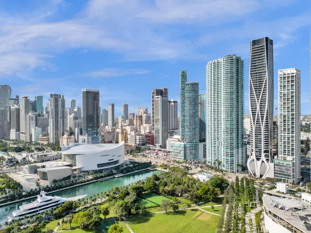 a view of a city with tall buildings