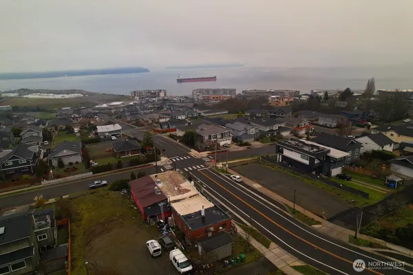 an aerial view of a city