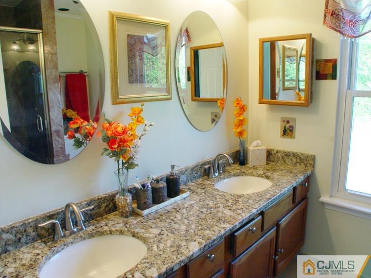 21 Smithwold Road Somerset, NJ 08873 - Photo 11 of 20 a bathroom with a granite countertop sink a mirror and shower