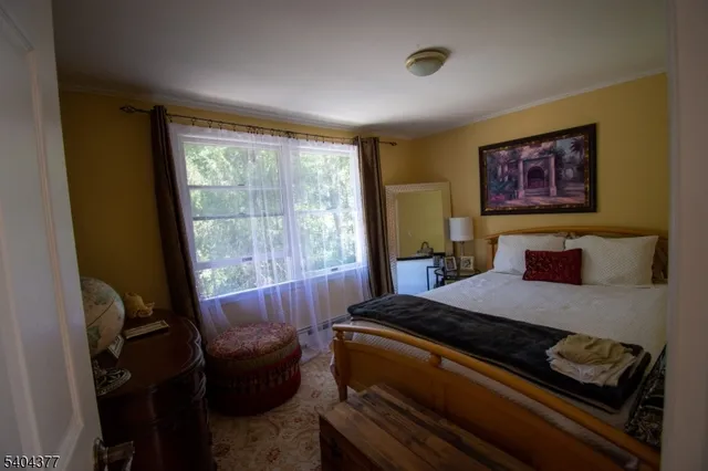 a bedroom with furniture and a window