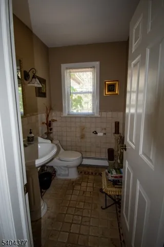 a bathroom with a shower and toilet