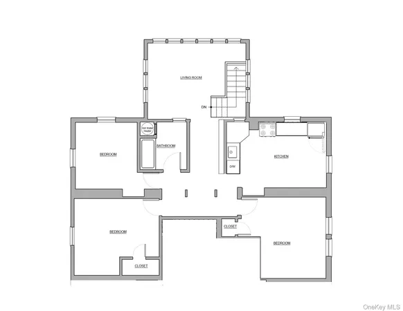 a spacious bedroom with a large window and a bed