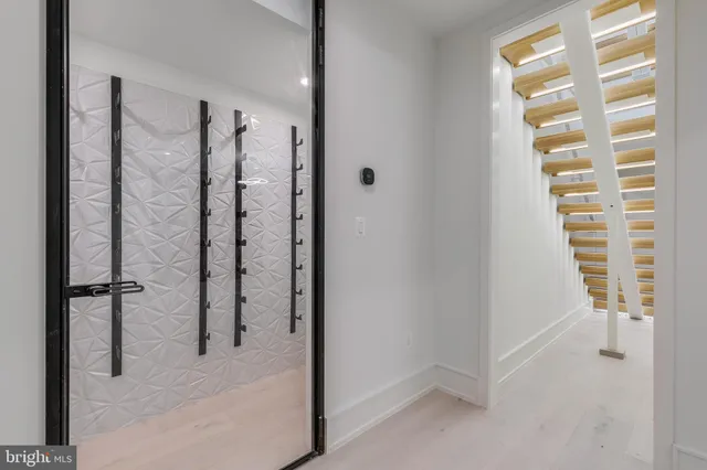 a view of wooden door