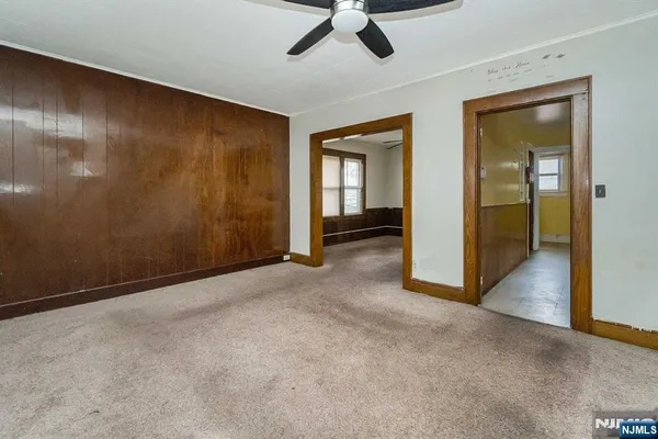a view of a livingroom with a staircase