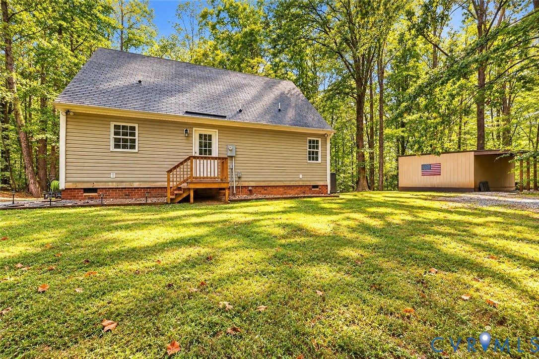 5369 Old Buckingham Road Powhatan, VA 23139 - Photo 3 of 28 Siding exterior with a shingled roof, brick founda