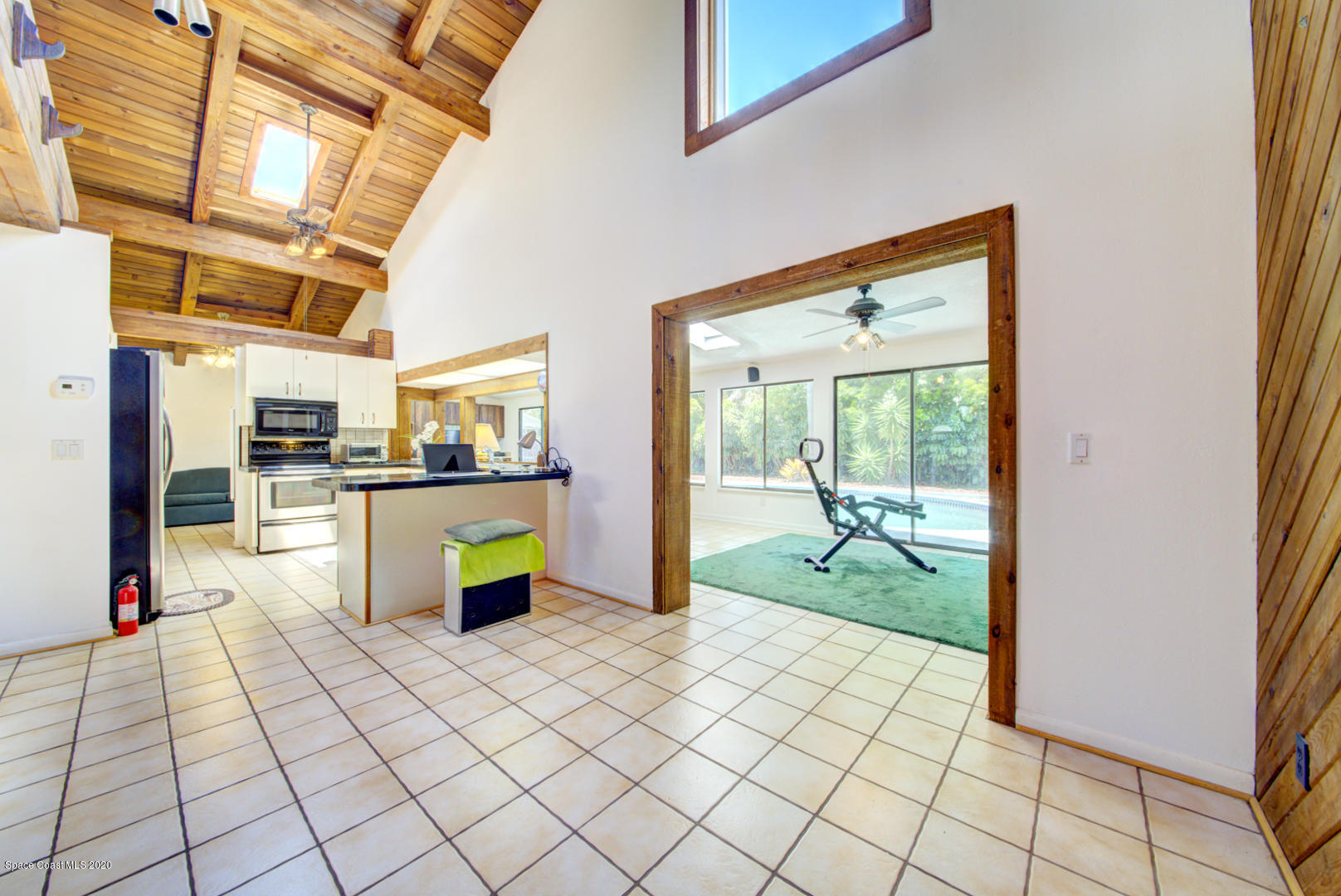 182 Sand Pine Road Indialantic, FL 32903 - Photo 15 of 56 Living Room with Tile Floor