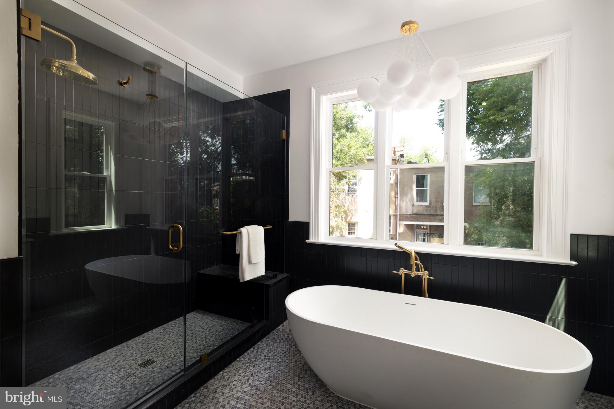 1241 4th Street Northwest Washington, DC 20001 - Photo 30 of 50 Primary bath with Carrera Venata marble