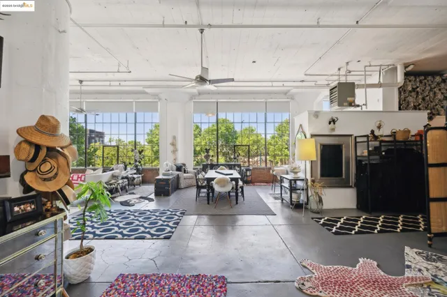 a living room with patio furniture