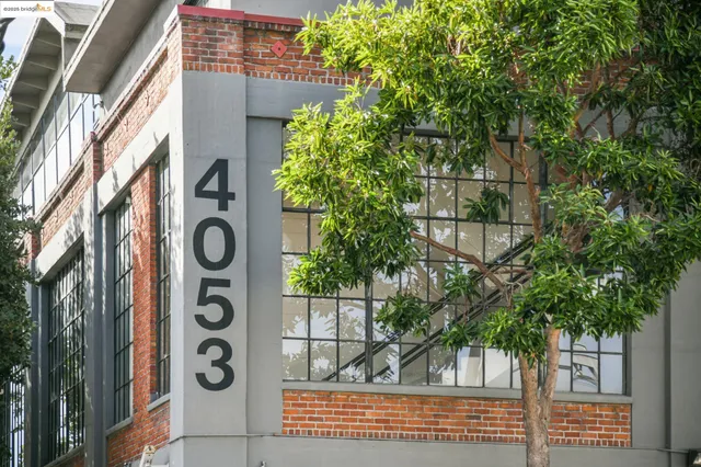 a wooden house with a tree and a wooden fence