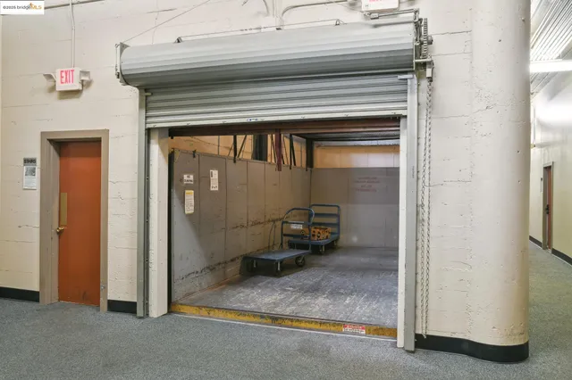 a view of a room that has a bench in it