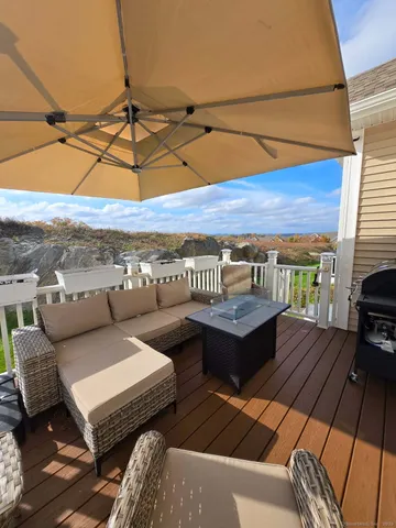 a view of backyard with plants and a fountain