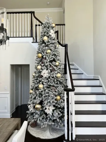 a view of entryway with wooden floor