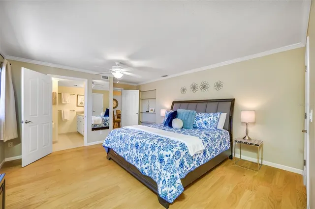 a view of a lake with a yard