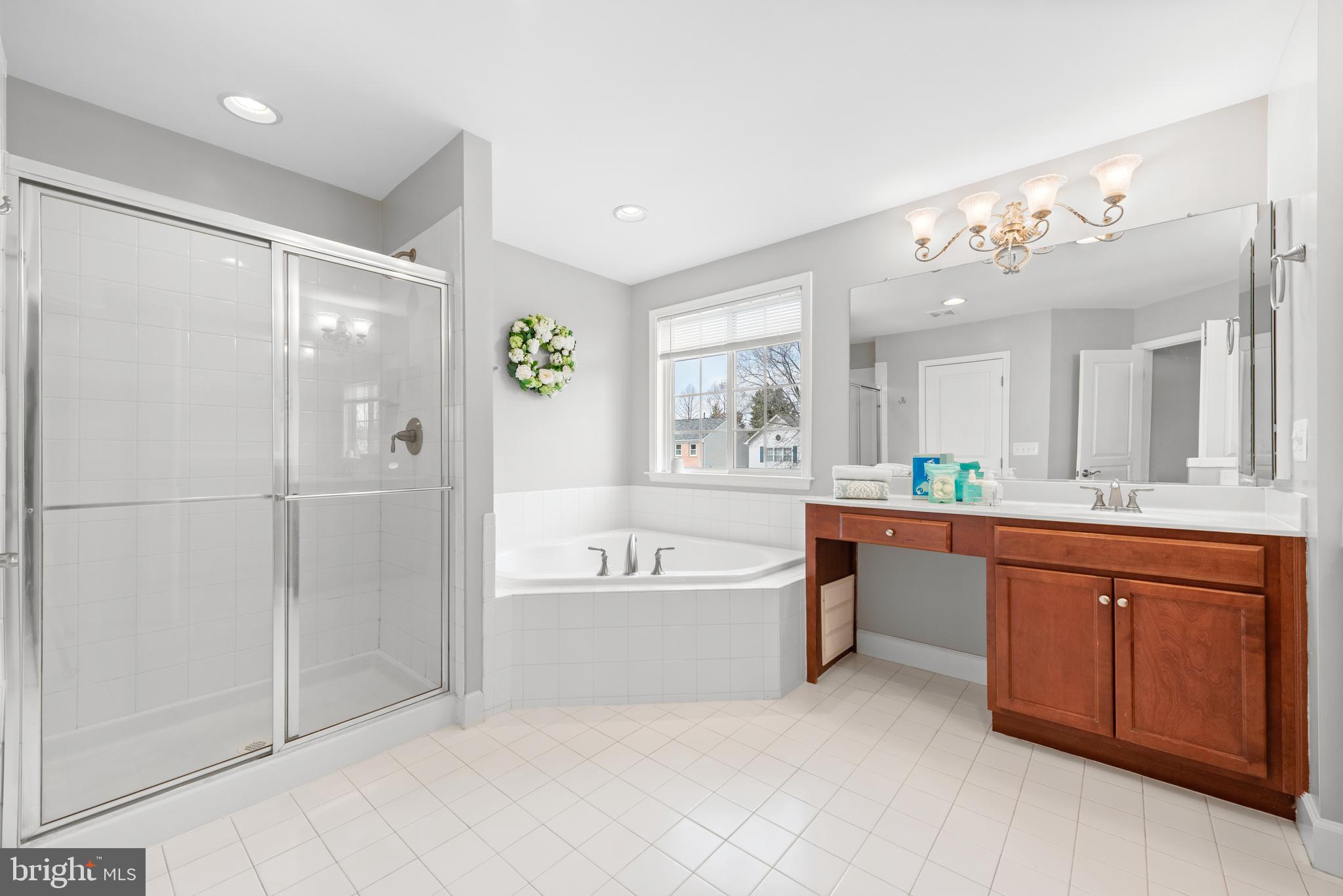 403 Madison Street Herndon, VA 20170 - Photo 39 of 63 a spacious bathroom with a tub sink shower and mirror