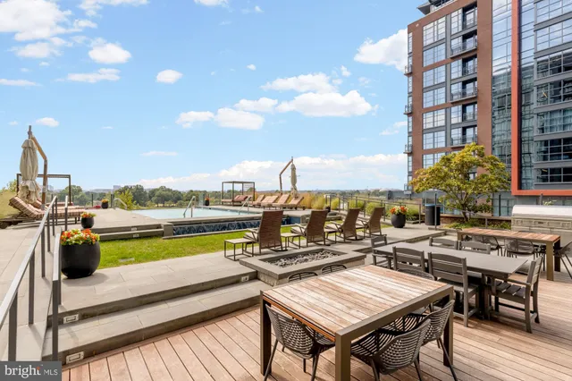 a view of outdoor space with seating area
