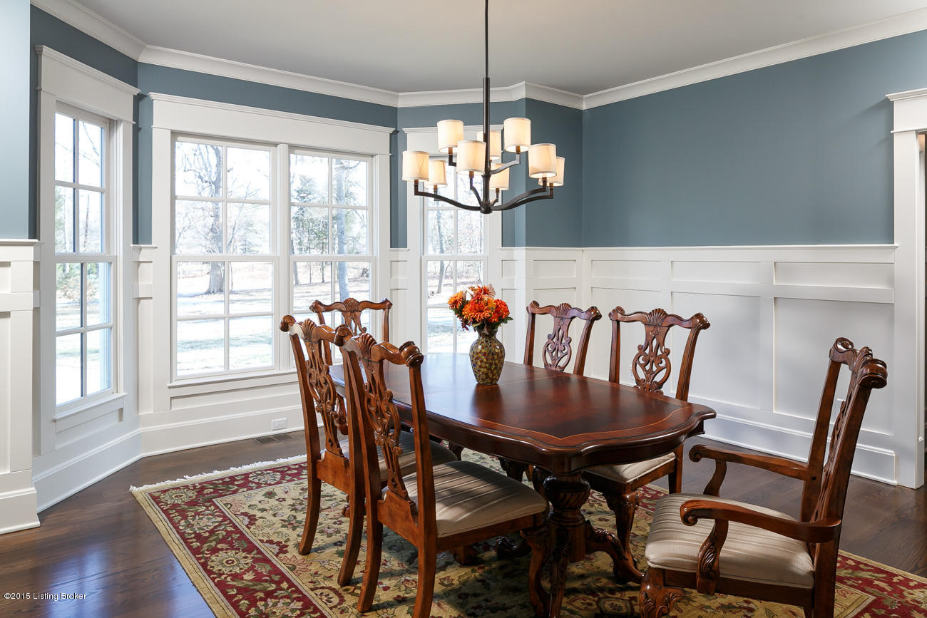 1104 Bellewood Road Anchorage, KY 40223 - Photo 8 of 63 Host all those holiday meals in this wonderful and bright formal dining room. Conveniently located just off the kitchen, it makes entertaining a breeze! The custom wainscot makes the space even more spectacular!