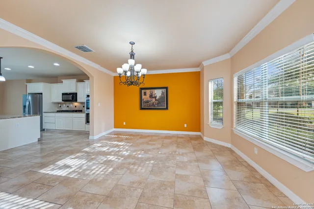 a view of a livingroom with a chandelier