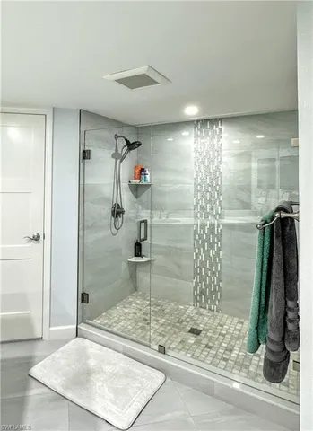 a bathroom with a shower