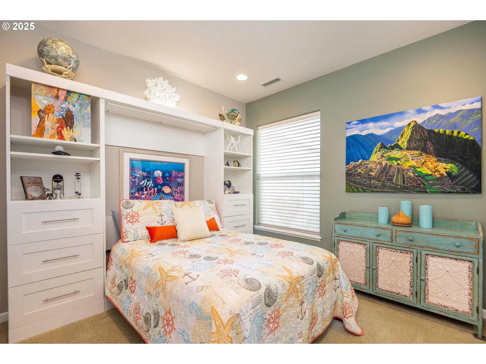 3315 Rhododendron Drive Florence, OR 97439 - Photo 36 of 48 a bedroom with a bed a dresser and painting on the wall